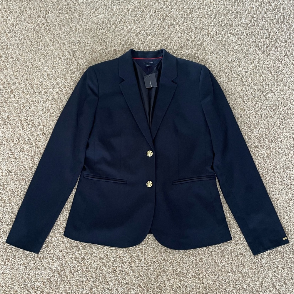 RARE Tommy Hilfiger Limited Edition Navy Blazer | Gold Buttons & Red Collar - Picture 3 of 16